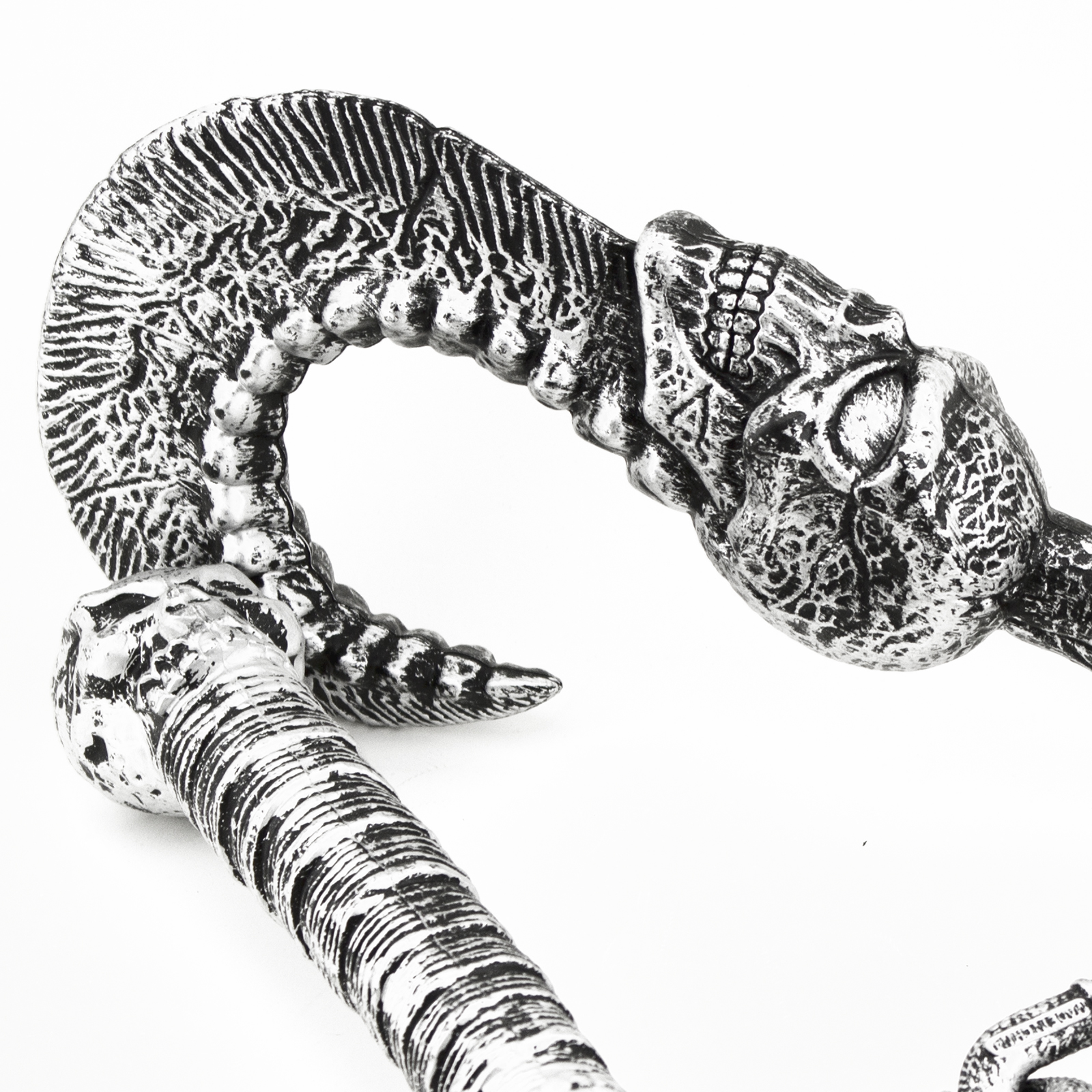 Plastic Skull Bones Hook Chain Mace Toy Weapon Halloween Costume